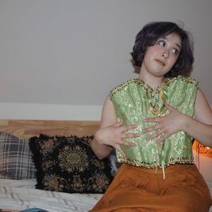 Yellow Burnt Orange Contemporary Long Maxi Skirt Forever 21 Breezy Relaxed